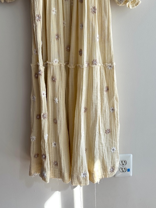 Free People Dahlia Embroidered Maxi Dress, Daisy Butter Yellow, Small - Picture 6 of 16